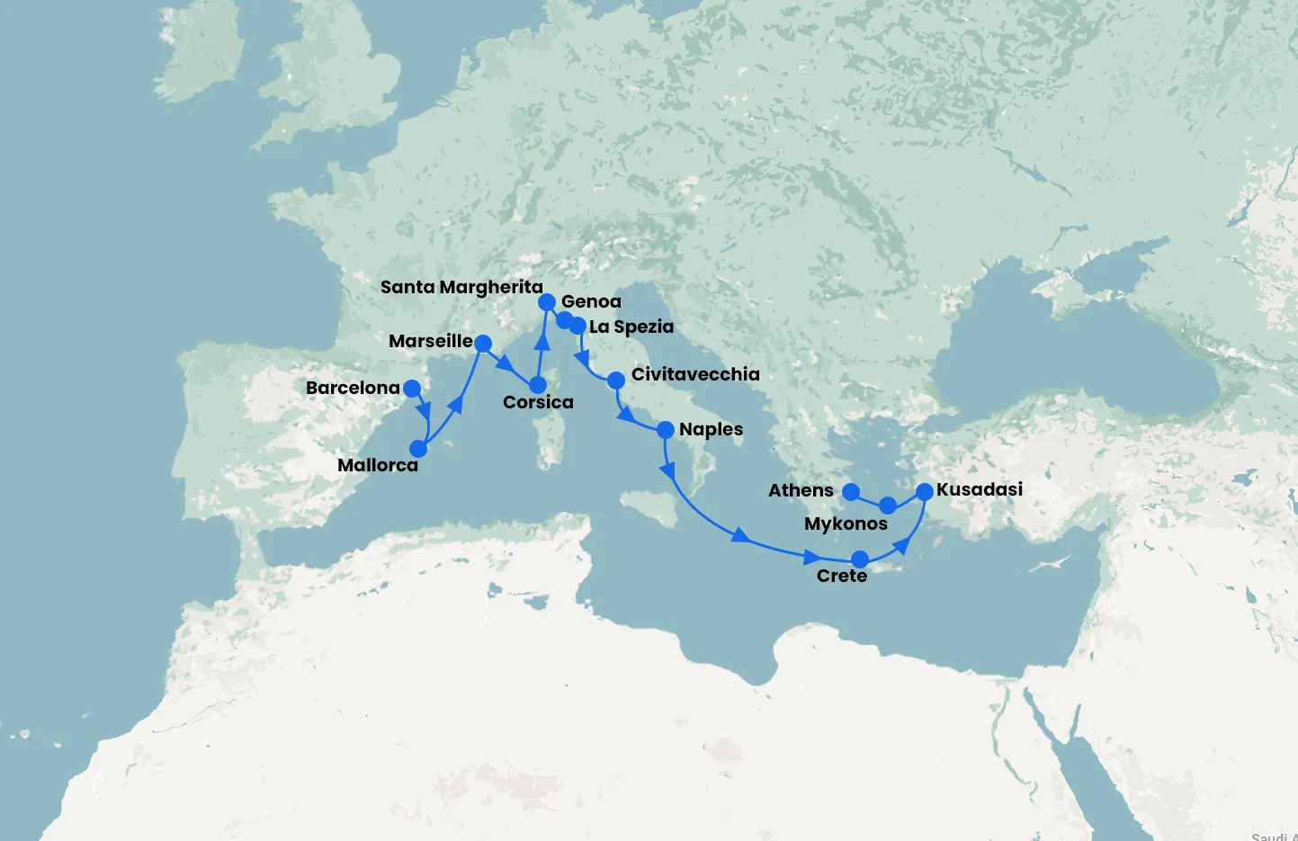 Med Explorer - Barcelona to Athens - with Sun Princess